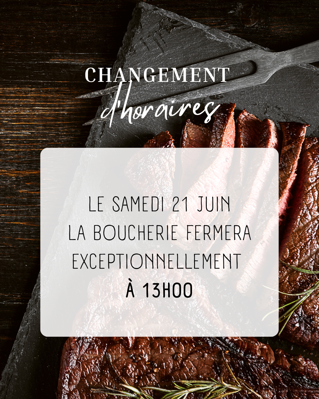 Changement d'horaires